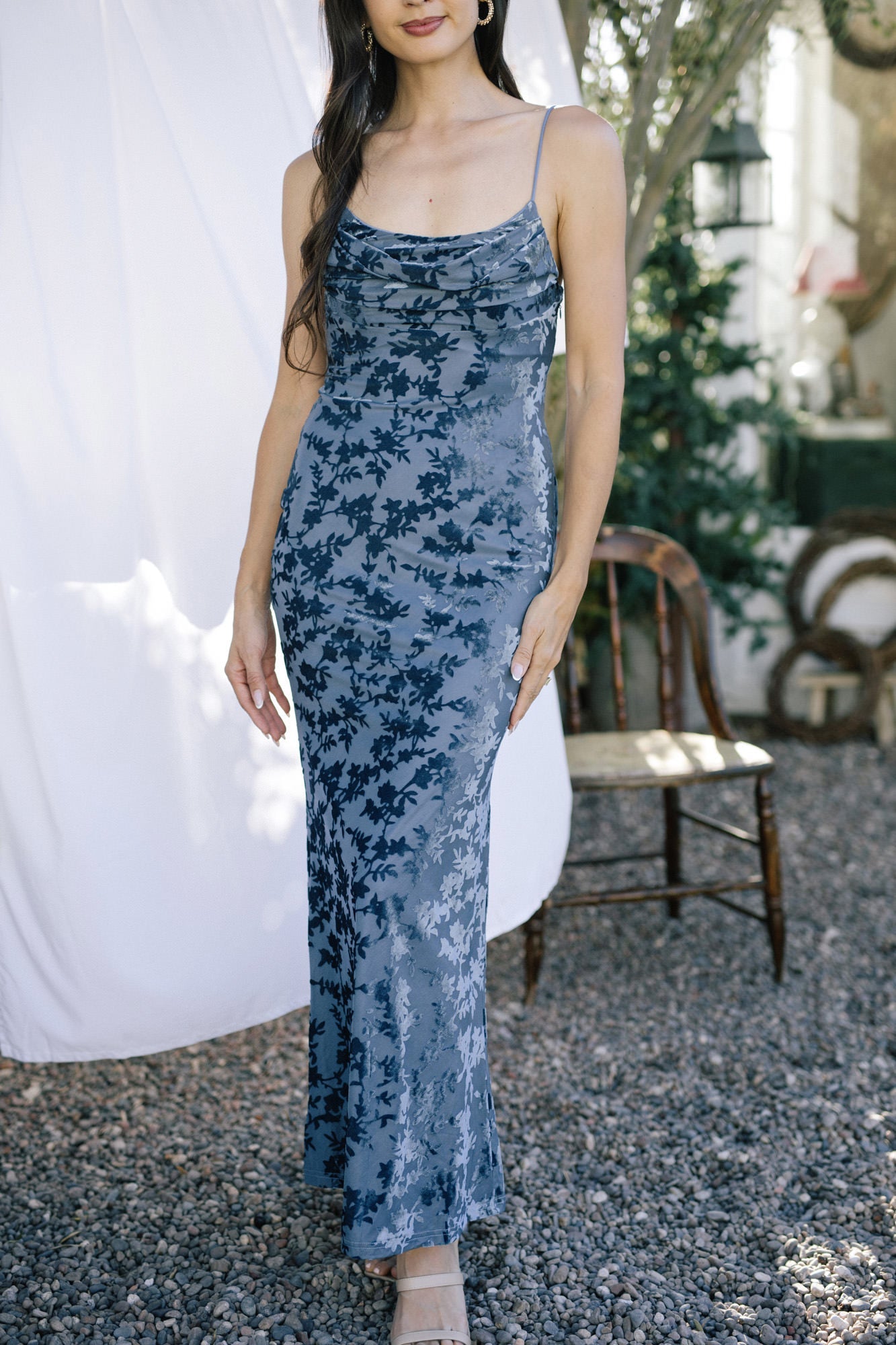 Floral velvet dress