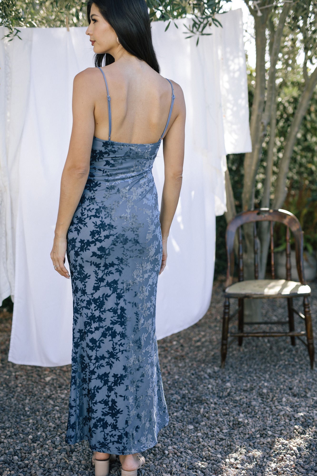 Floral velvet dress