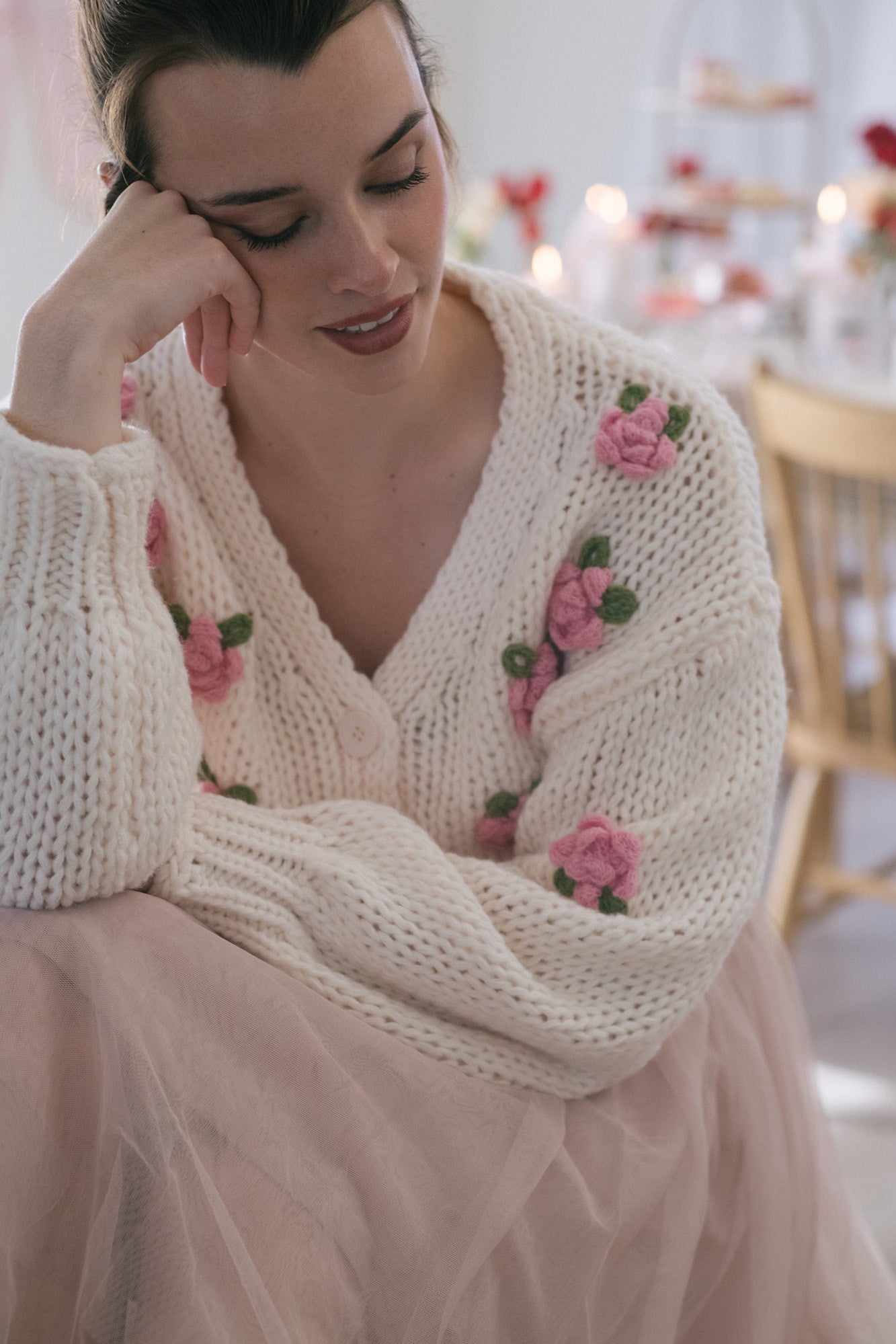 Floral Knit Cardigan
