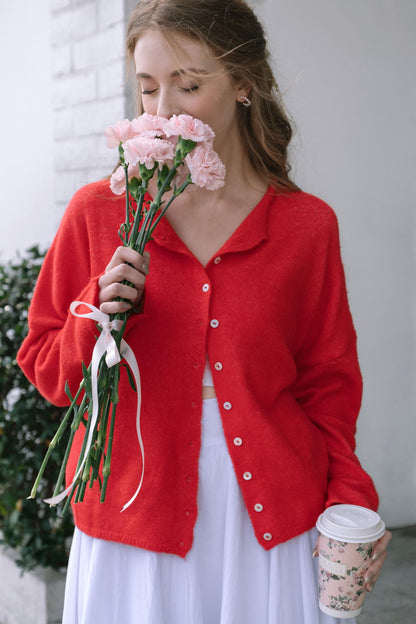 Buttoned Knit Cardigan