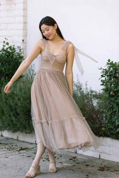 Dotted Tulle Maxi Dress