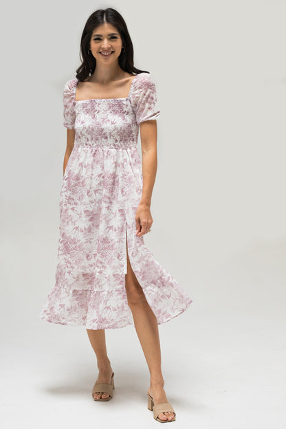 Smocked Midi Dress