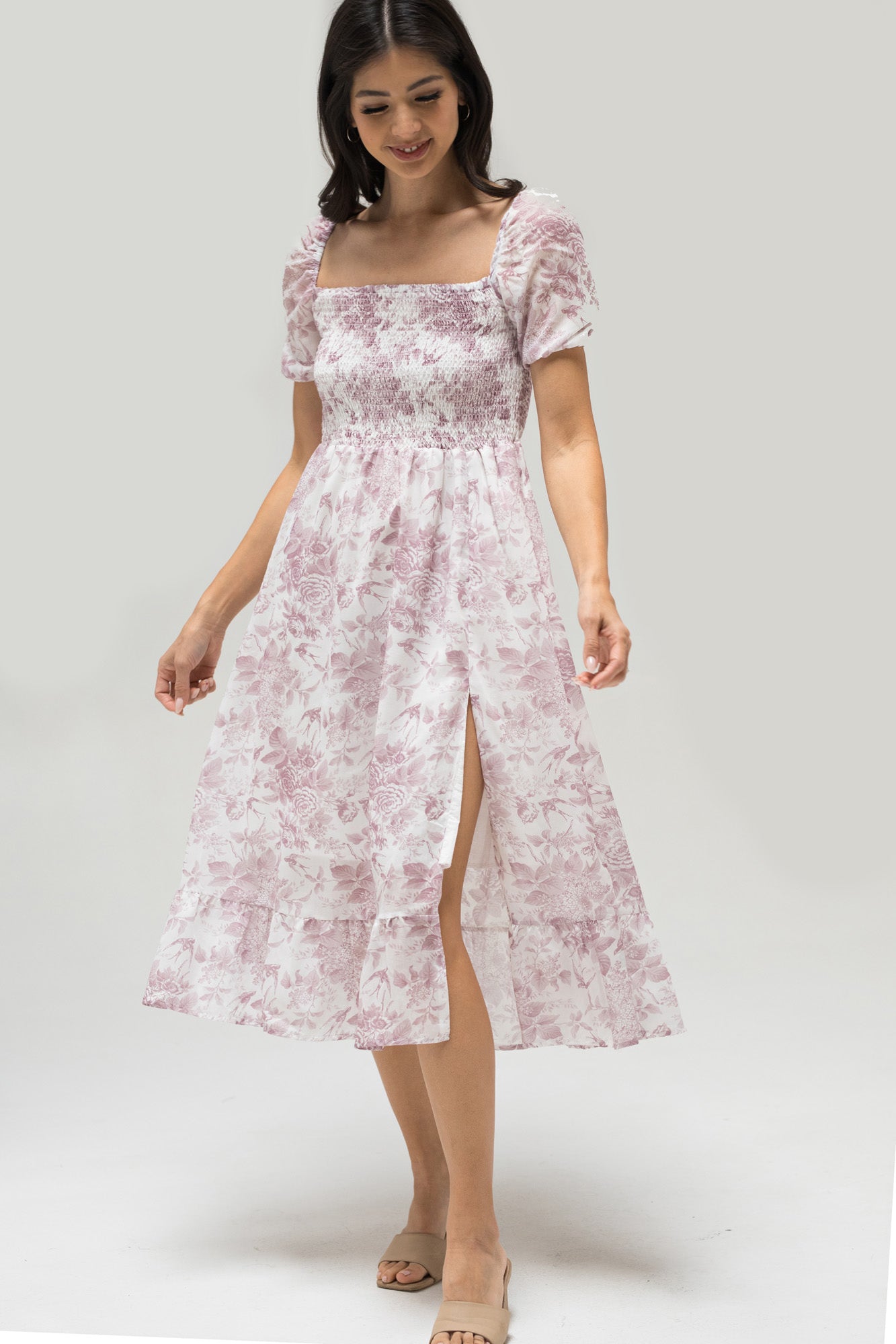 Smocked Midi Dress