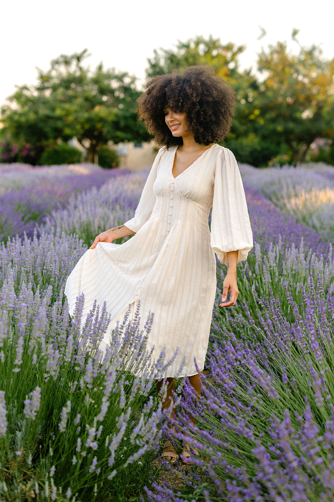 Buttoned Midi Dress
