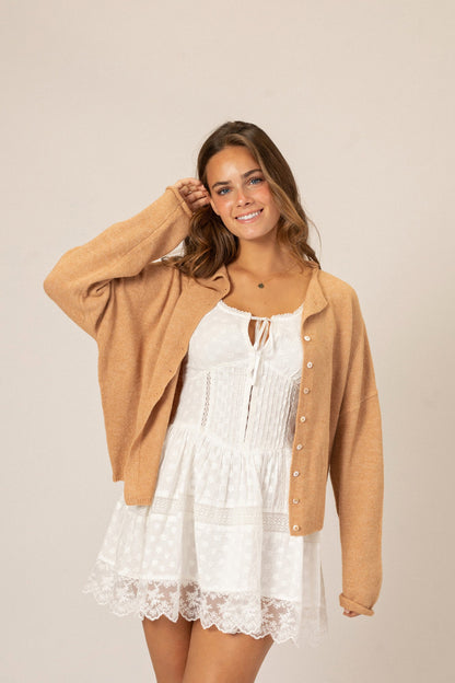 Buttoned Knit Cardigan
