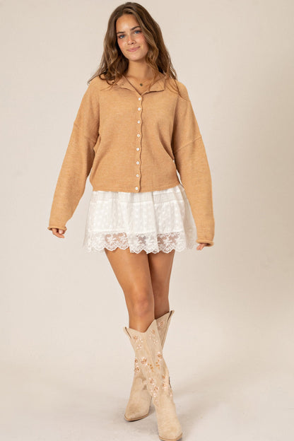 Buttoned Knit Cardigan