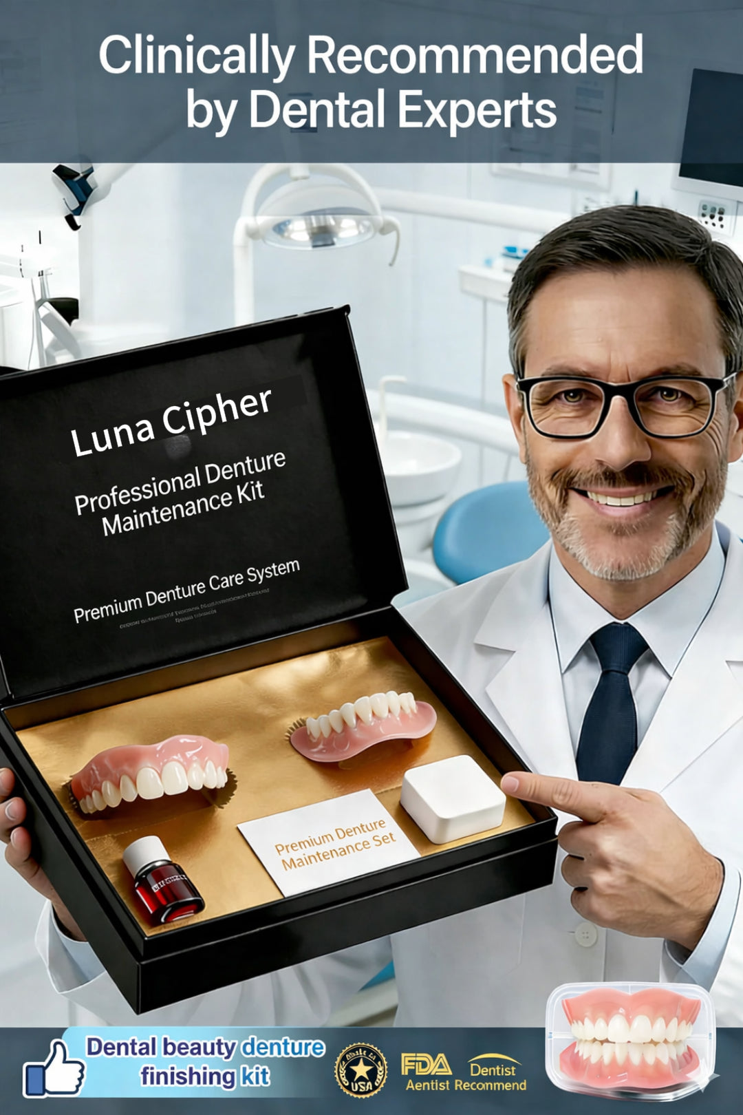 🔥Final 4 Hours: 50%OFF👑2026 Eaily Hot Sale Ends Today Luna Cipher Custom Custom-Fit Full Functional DenturesMake you more confident – Made in the USA & FDA-Certified