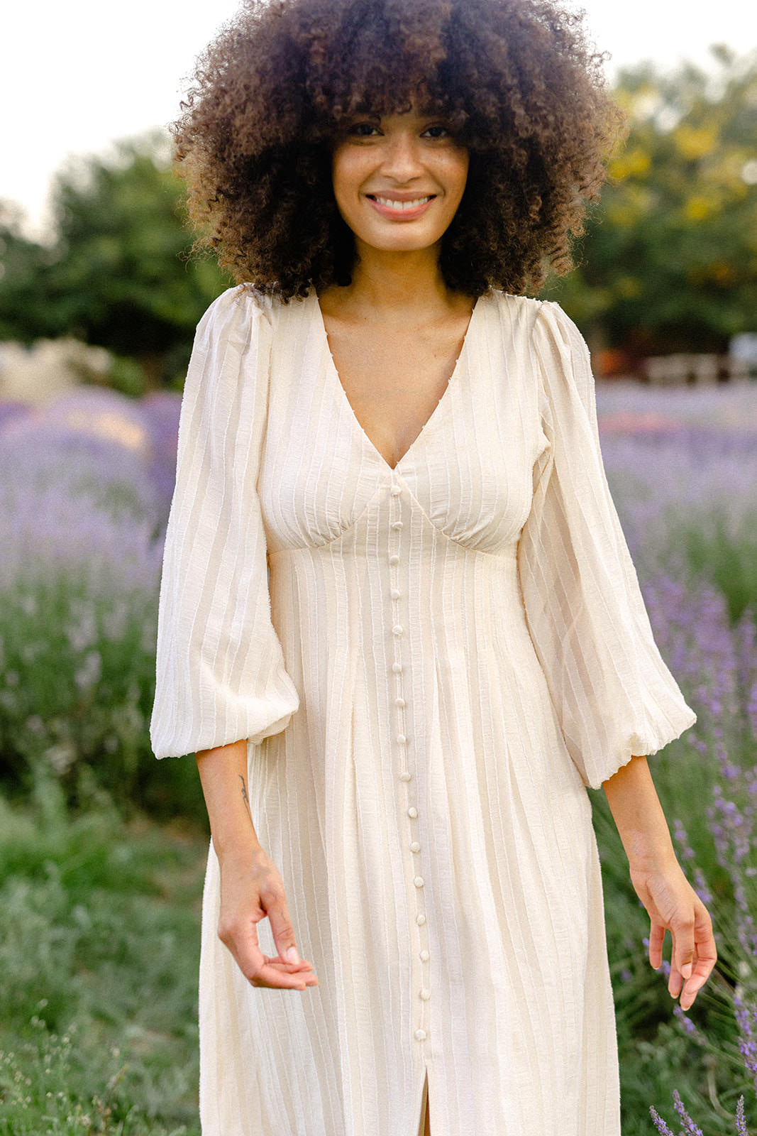 Buttoned Midi Dress